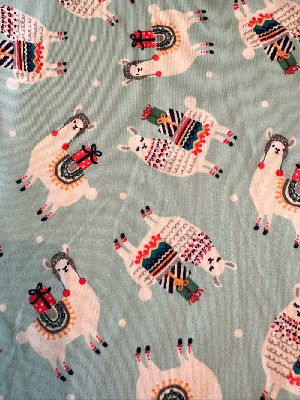 Soft Cozy Cuddl Duds Light Blue Holiday Llama Print Pajama Set Womens XL - Picture 9 of 9